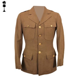 1940s WWII US Army Wool Tunic Jacket - Brown Engineer Uniform