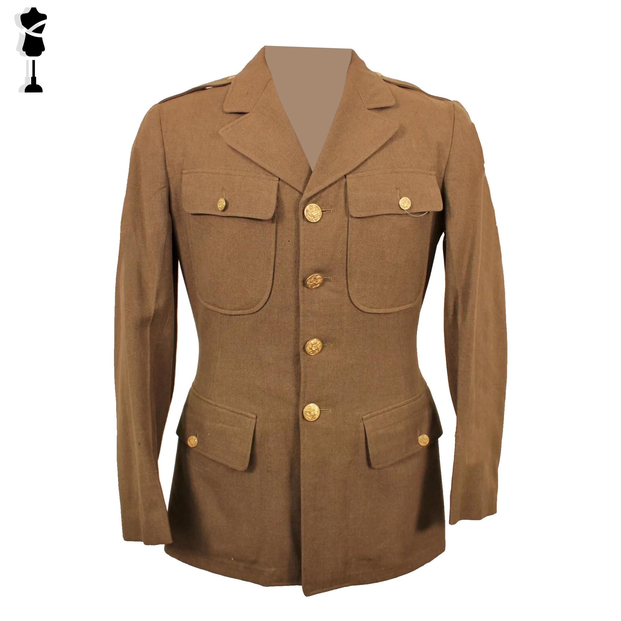 1940s WWII US Army Wool Tunic Jacket - Brown Engineer Uniform - Etsy