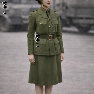 knee length dresses for ladies 1940's Army Officer Costume Ladies main image 0