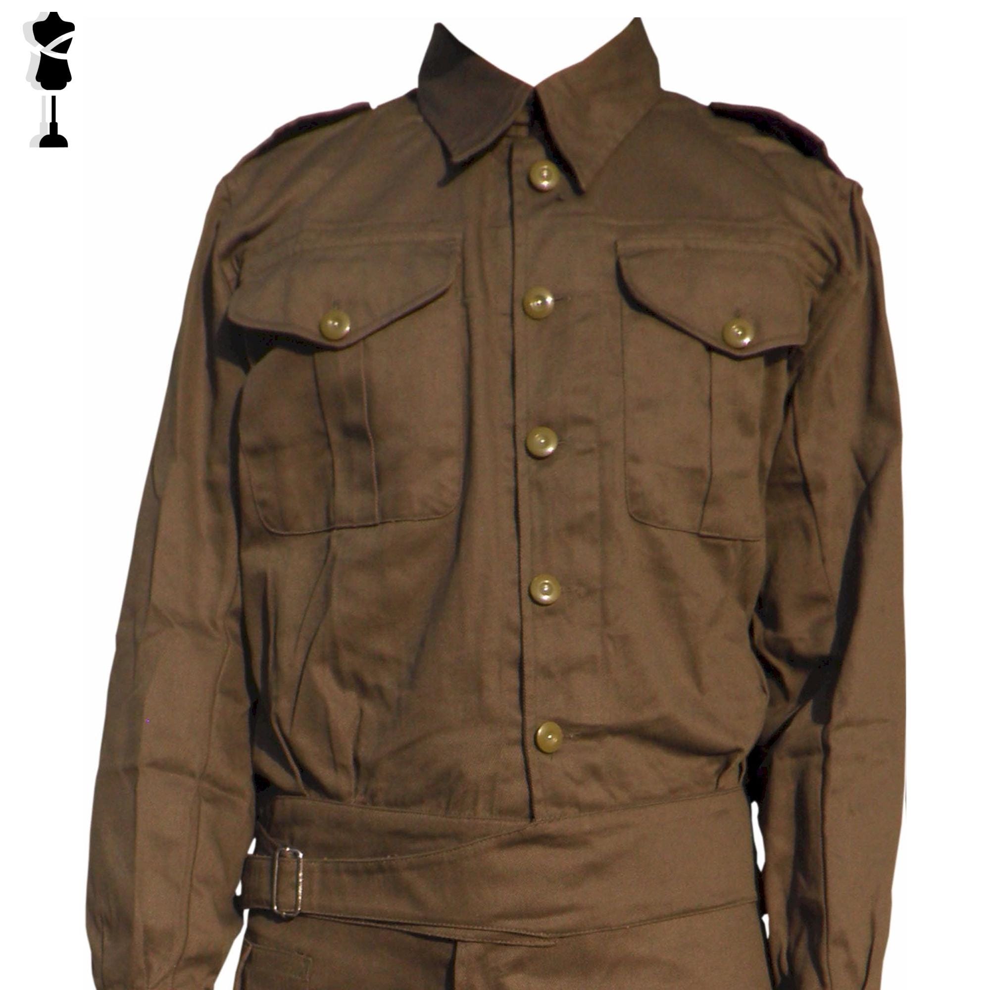 WWII British Army Denim Battledress Jacket - Brown Uniform - Etsy