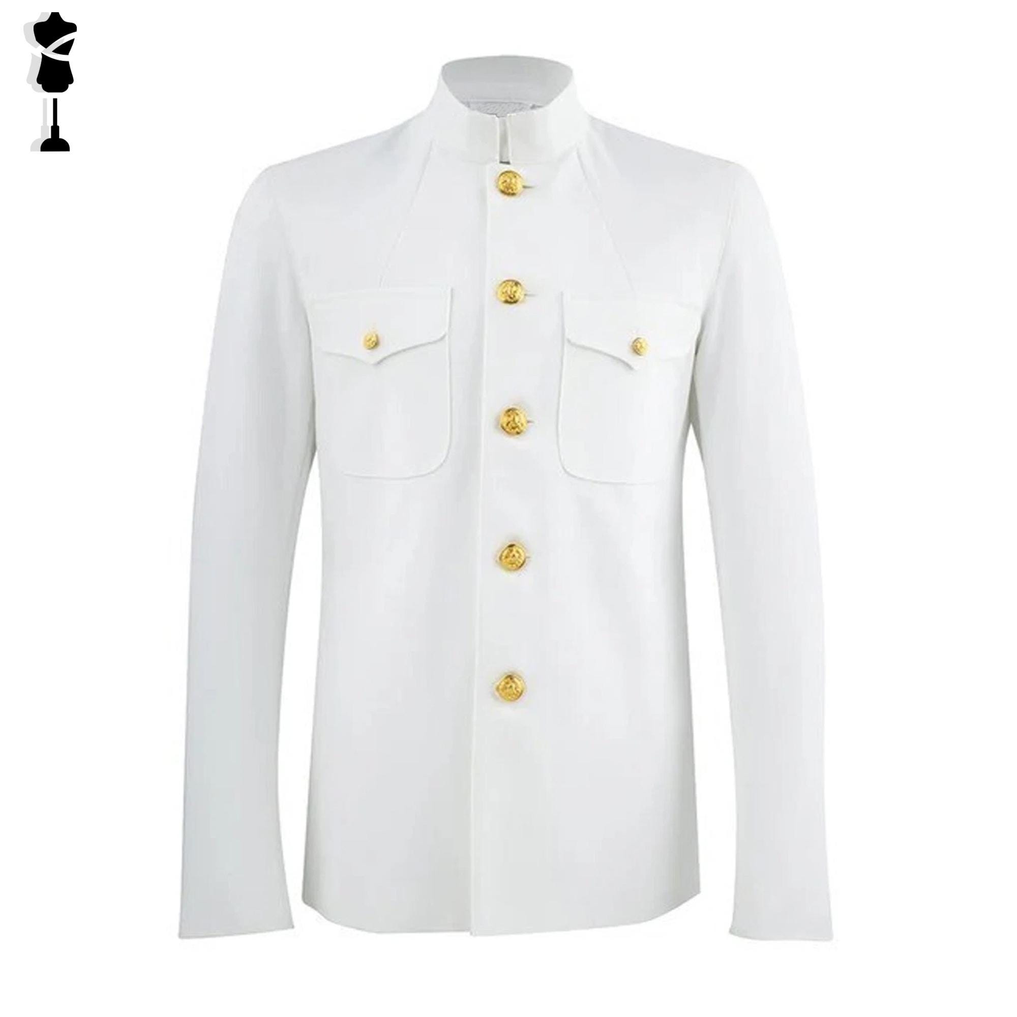 White Cotton US Navy Officer Uniform: 1940s Military Jacket - Etsy