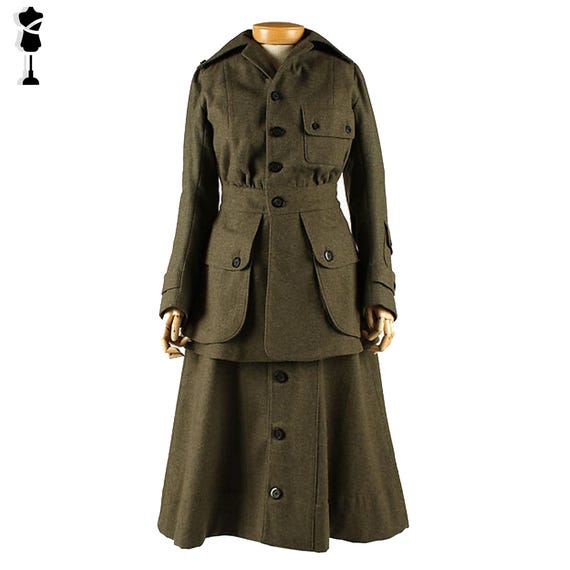 1917年 アメリカ陸軍女性用ウール制服（復刻版） - オリーブグリーン