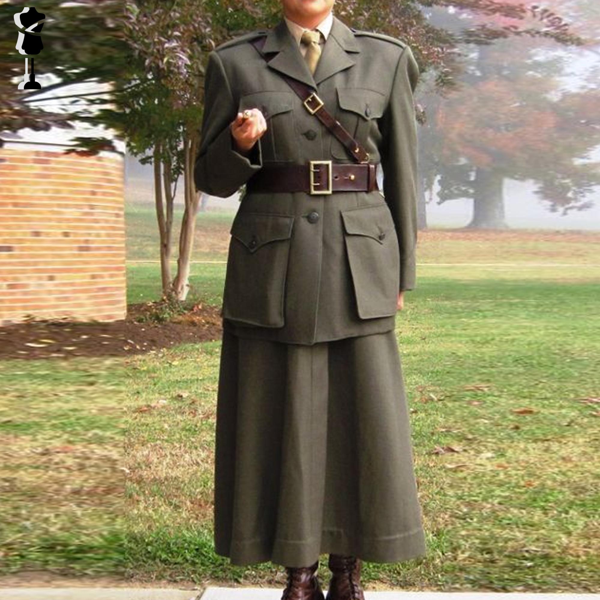Women Auxiliary Uniform, Mid-20th Century Military Dress Uniforms, Olive  Green Wool Uniform - Etsy Hong Kong