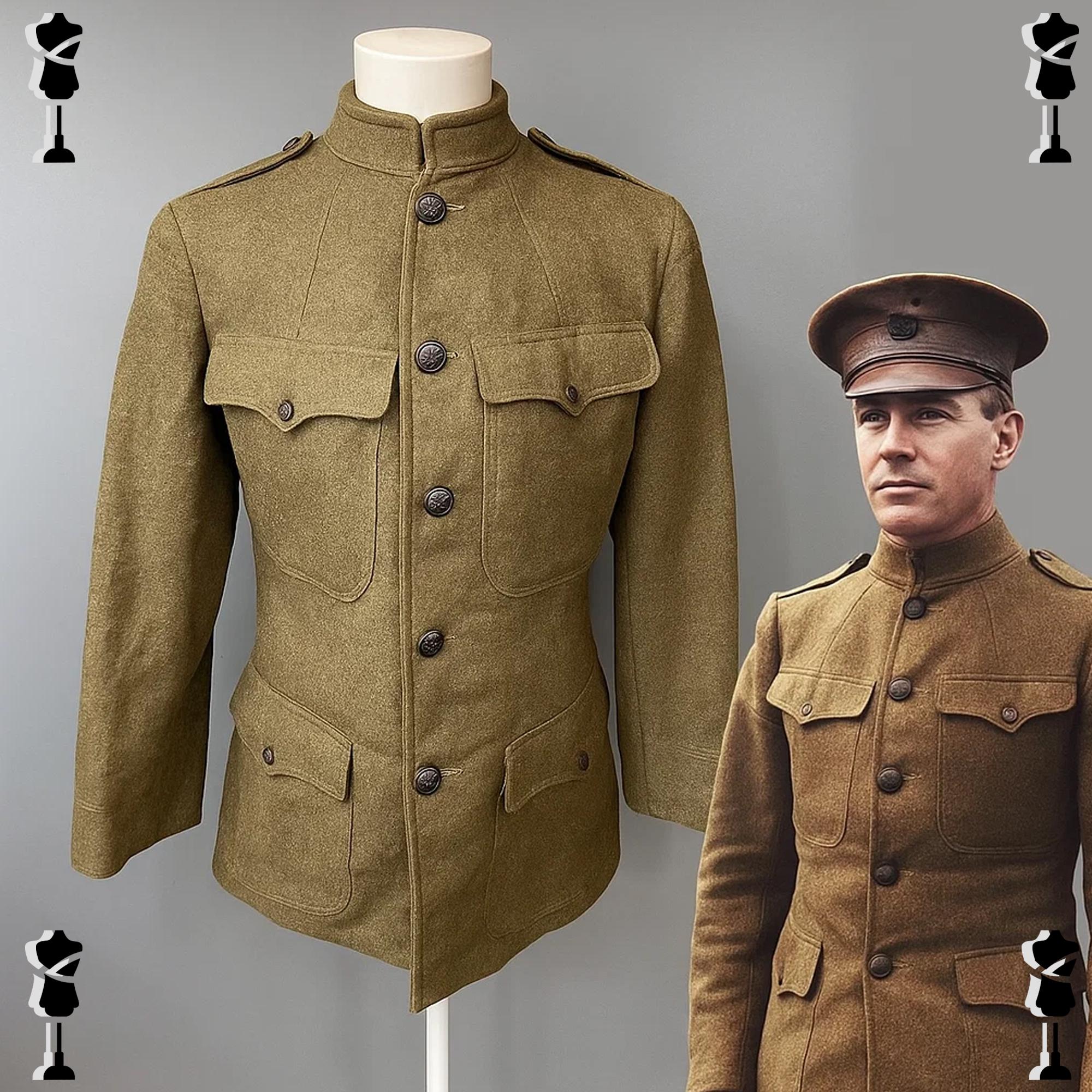 WW1 US Army Olive Green Wool Uniform Jacket - Etsy