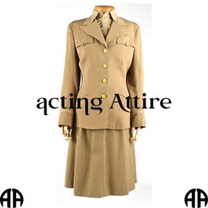 1945 American Uniform, US Army Dress, Army Graduation Uniform, Union Soldier Uniform, World War i Costumes, Women Khaki Cotton Uniform