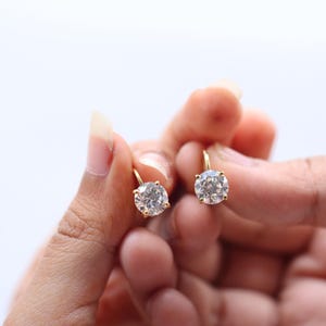14k Yellow Gold Diamond Earrings For Women, Lab Grown Diamond Drop & Dangle Earrings For Birthday Gift, Valentine Earrings Jewelry For Wife
