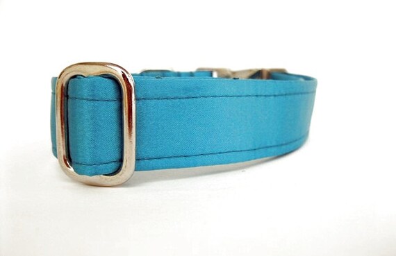 Satin Wedding Dog Collar Turquoise | Etsy