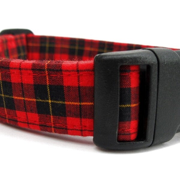 Rouge et noir à carreaux collier de chien - Maker Tartan