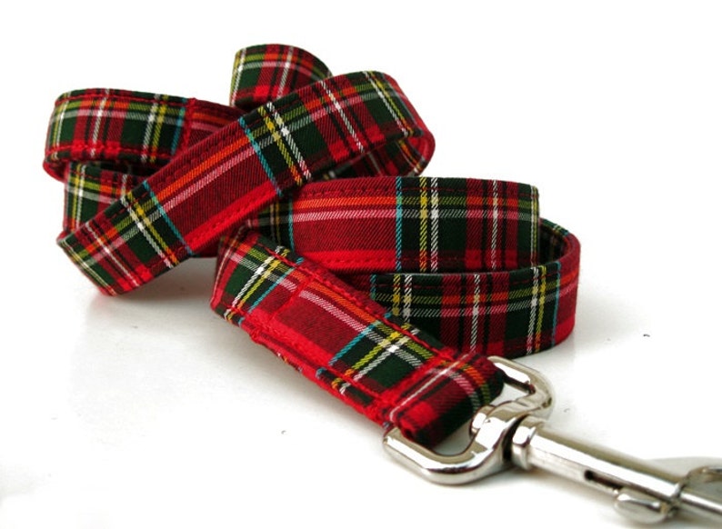 Red Plaid Dog Collar Scottie Plaid Black Hardware Etsy