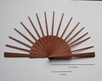 CLEARANCE SALE - Sipo wood hand fan sticks 4"x8,5"