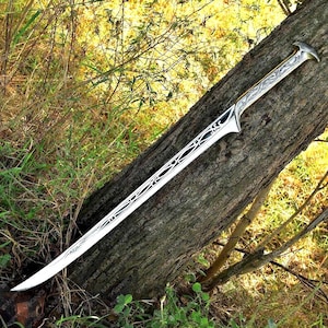 Hand-Forged double-edged Viking Sword, Custom Longsword, Engraved fantasy sword, Canon Father Medieval Sword, Masterpiece, Gift for Him/ Her