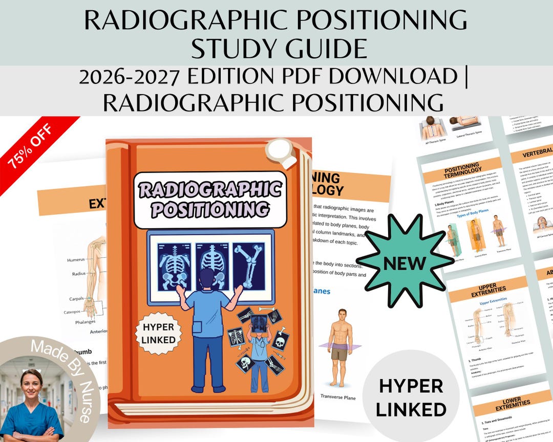 X-ray Radiographic Positioning Study Guide for Radiologic Technology ...