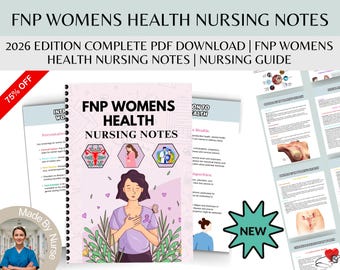 FNP Women's Health Nursing Notes: gids voor verpleegkundigen 2026 (digitale download)
