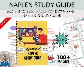 Guía de estudio NAPLEX 2026 / Apuntes completos de repaso de farmacia / Preparación de alto rendimiento para el examen / Descarga en PDF