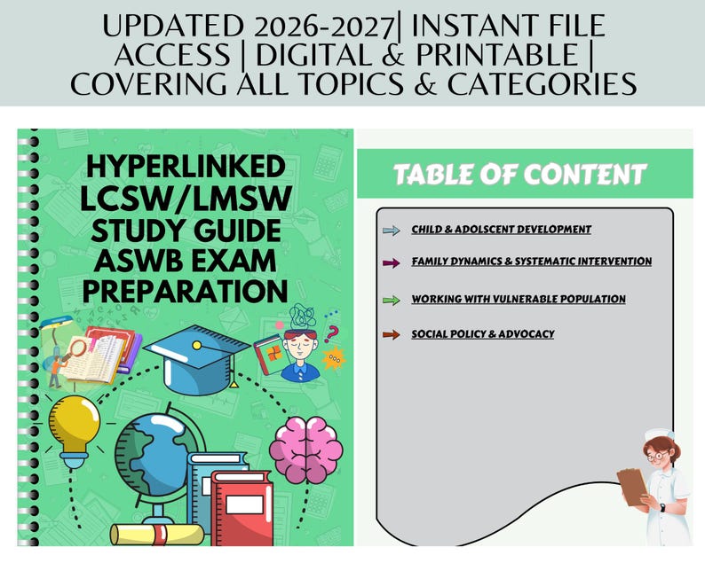 Lsw Notebook LCSW/LMSW Exam Study Guide, ASWB Prep (digital Download) - Etsy