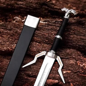 Handmade Witcher 3 Sword Movie Master Sword of Geralt of Rivia Feline Steel Silver sword Personalized Anniversary Birthday Christmas Gifts