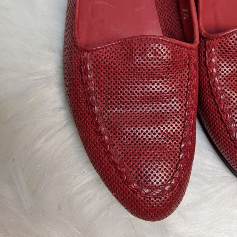 Vintage Cole Haan Red Leather Loafer 7.5 | Etsy