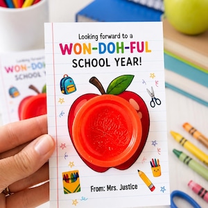 Back to School Play Dough Gift | Meet the Teacher Gift | First Day of School Student Gift | Classroom Welcome Favor | Personalized Apple