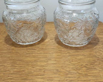 Vintage Princess House Fantasia crystal Cannister Set of 2