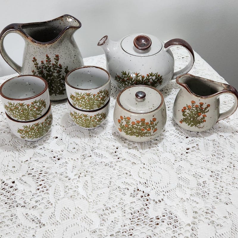 Stoneware Tea Set - Etsy
