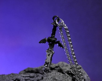 Master Sword Pendant, Legend of Ze/da Necklace, Handmade Silver 950 Gamer Jewelry, Cosplay Gift for Gamer, Christmas Gift