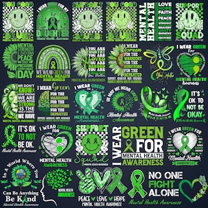 Mental Health Matters Png Bundle, Mental Health Png, Inspirational Awareness Png, Mental Health Mom Png, Positive Quotes png, It&#39;s Okay Png