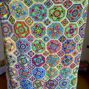 Colourful Crochet Pattern Blanket Persian Tiles