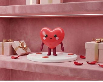 Valentine Heart STL File | 3D Printable Heart Model | Happy Heart Flexi Figure | Articulated Valentine’s Day Gift | Love Decor  3D STL File