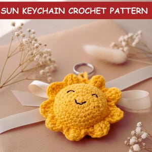 Wzór na szydełkowy brelok ze słońcem | Wzór na szydełkowe słońce amigurumi | Szydełkowy dodatek | Boho solarny dodatek | Fantazyjny prezent | Pomysł na prezent dla nauczyciela