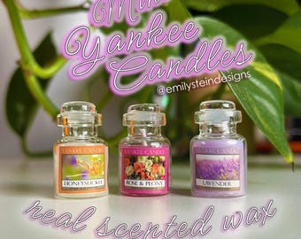 Miniature Scented Candles – Honeysuckle, Rose & Peony, Lavender (1:12 Scale)