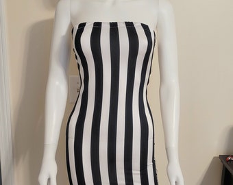 Black & white striped mini dress