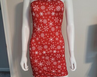 Red snowflake mini dress