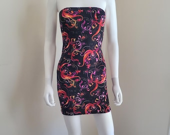 Swirl print mini dress