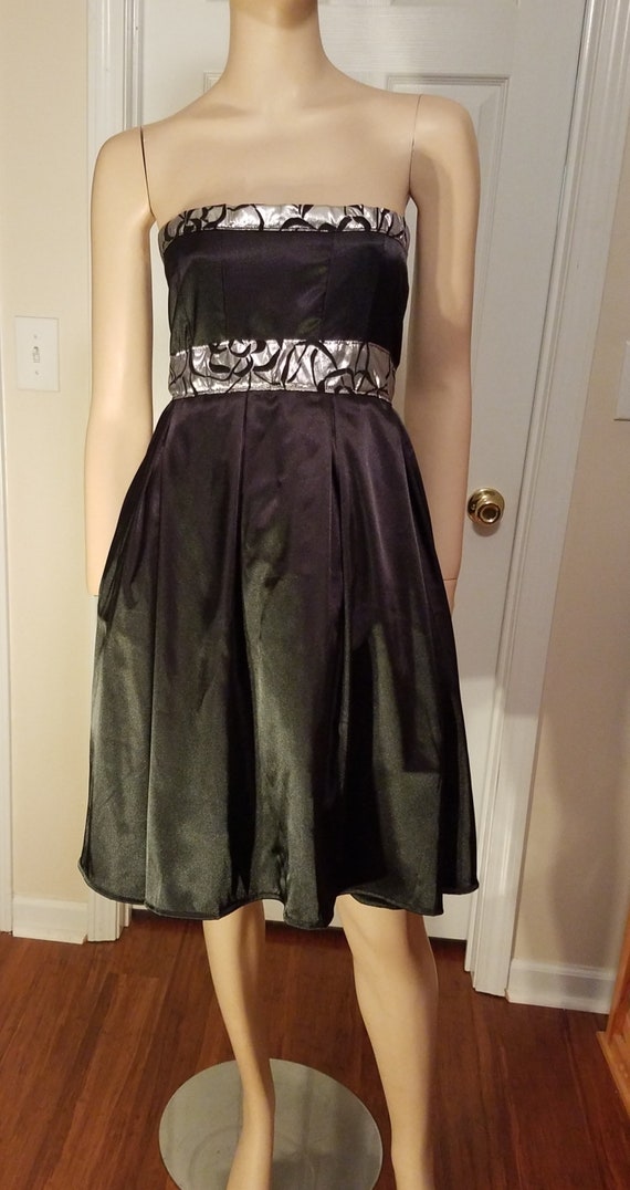 black dress with silver accents