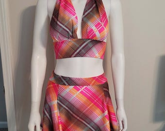Pink plaid 3 piece set