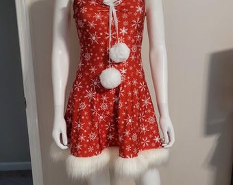 Red snowflake dress