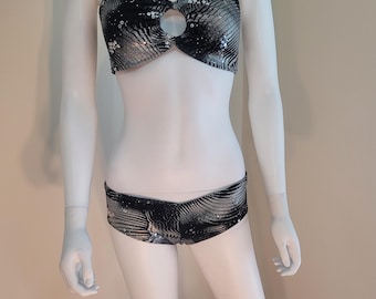 Black and silver bikini