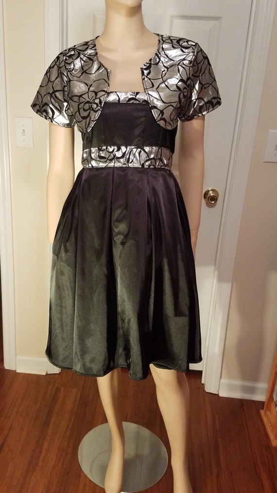 Black Dress With Silver Bolero Etsy Australia