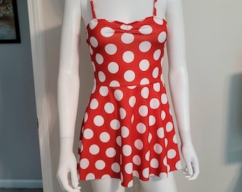 Dot mini flare dress