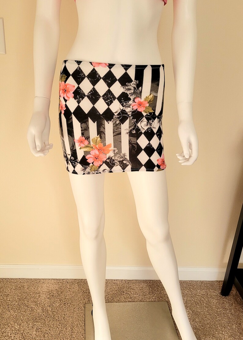 Printed Black and White Skirt Set
