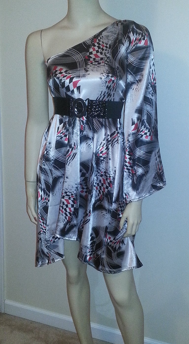 bisou bisou one shoulder dress Bisou Bisou One-Shoulder Draped Dress New Size 4 Msrp $70.00