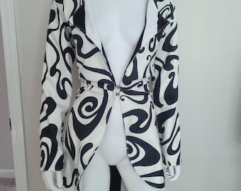 Black and white reversible coat
