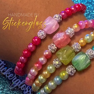 Pearl bracelet colorful lucky charm bracelet | Jewelry