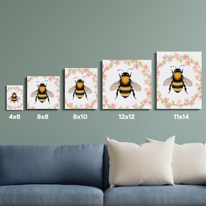 Floral Honey Bees, Bridal Shower Honey Bee Clipart, Printable Watercolor Clipart, High Quality , Digital Download, Paper Craft