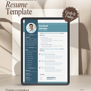 Professionelle Lebenslaufvorlage für Canva mit 100% bearbeitbar | Lebenslauf Vorlage mit Foto | Business Lebenslauf Vorlage | Lebenslauf Vorlage