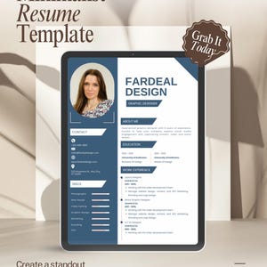 Professionelle Lebenslaufvorlage für Canva mit 100% bearbeitbar | Lebenslauf Vorlage mit Foto | Business Lebenslauf Vorlage | Lebenslauf Vorlage