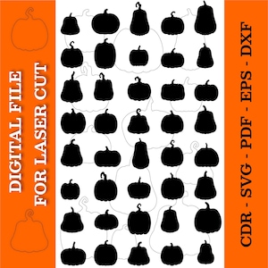 Halloween pumpa silhuett SVG-paket, laserskurna filer (digital nedladdning)