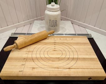 Maple Pastry Rolling Board – Edge Grain Multi‑Use Prep Surface with Engraved Guides