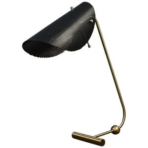 Tulle Table or Desk Lamp in Brass and Black