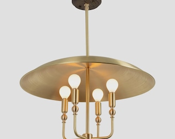 Summerville Lantern Mässingsskivkrona – Handgjord Sputnik-lampa i Stilnovo-stil